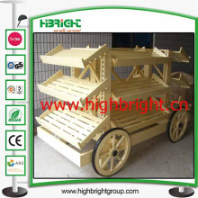 Supermarkt Holzwagen Cart Design Bäckerei Rack